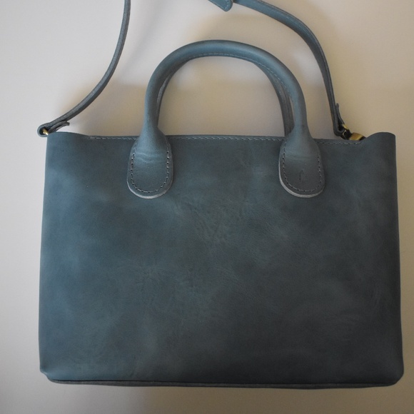 NIB Portland Leather Goods PLG AP Aqua Brushed Leather Large Raindrop Rainstorm - Picture 1 of 8